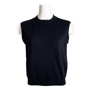St John Sleeveless Top Basics Black Santana Knit Size M Vintage 90s Retro